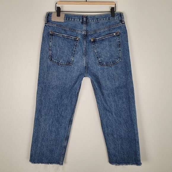 Everlane The Relaxed Straight Fit Organic Cotton Crop Jeans Blue Size 29 Regular - Picture 4 of 13